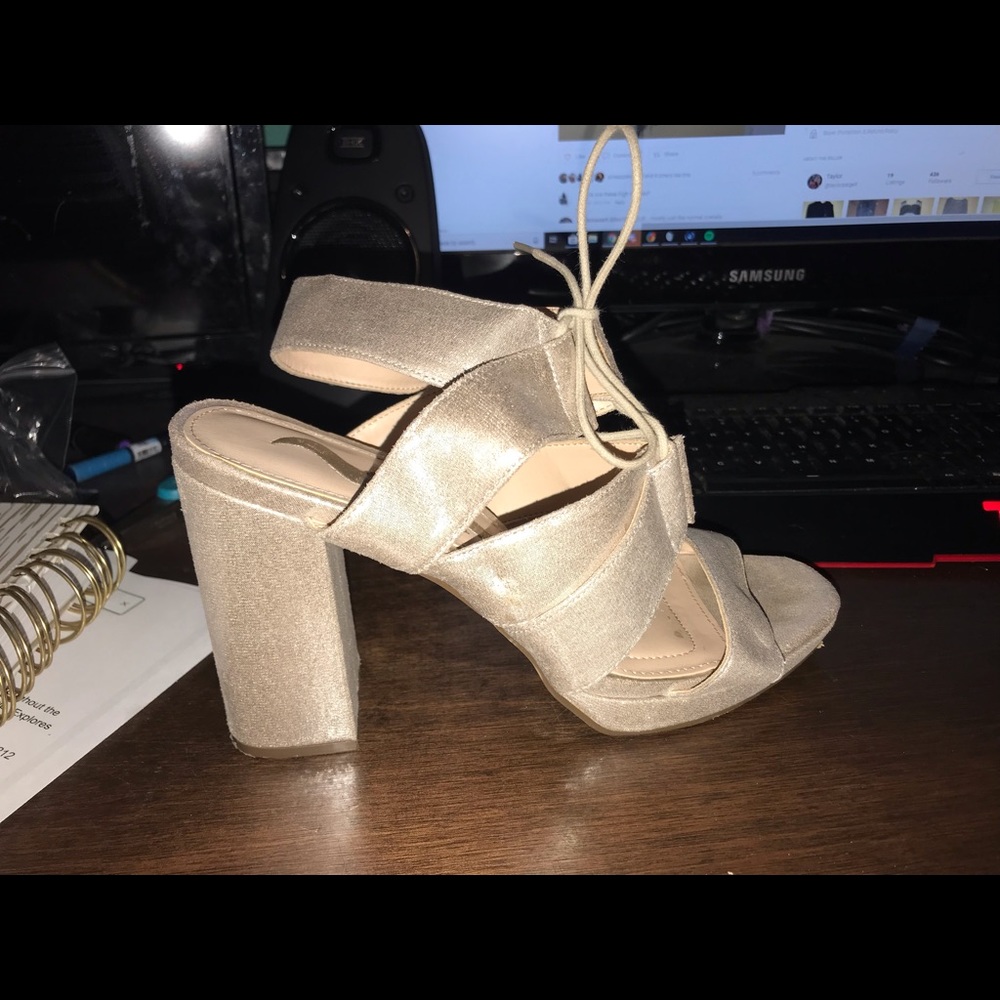 Sparkly chunky heels